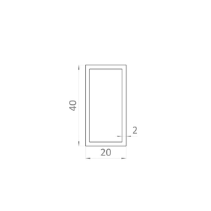 Al jokel 40 x 20 x 2 x 6000 mm, bez povrchové úpravy - slide 1