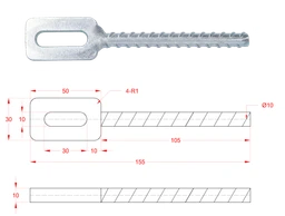 Kotvenie do betónu 130 x 30 mm, na vrták ø 10 mm, pozink