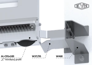 Doraz pre samonosnú bránu, pre profil 95 x 100 mm - slide 2