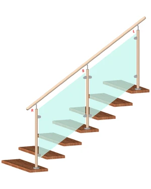 Dřevěný sloup, vrchní kotvenie, výplň: sklo, levý - slide 3