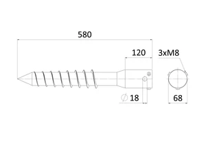 Zemný vrut, ø 68 mm, žiarový pozink - slide 1