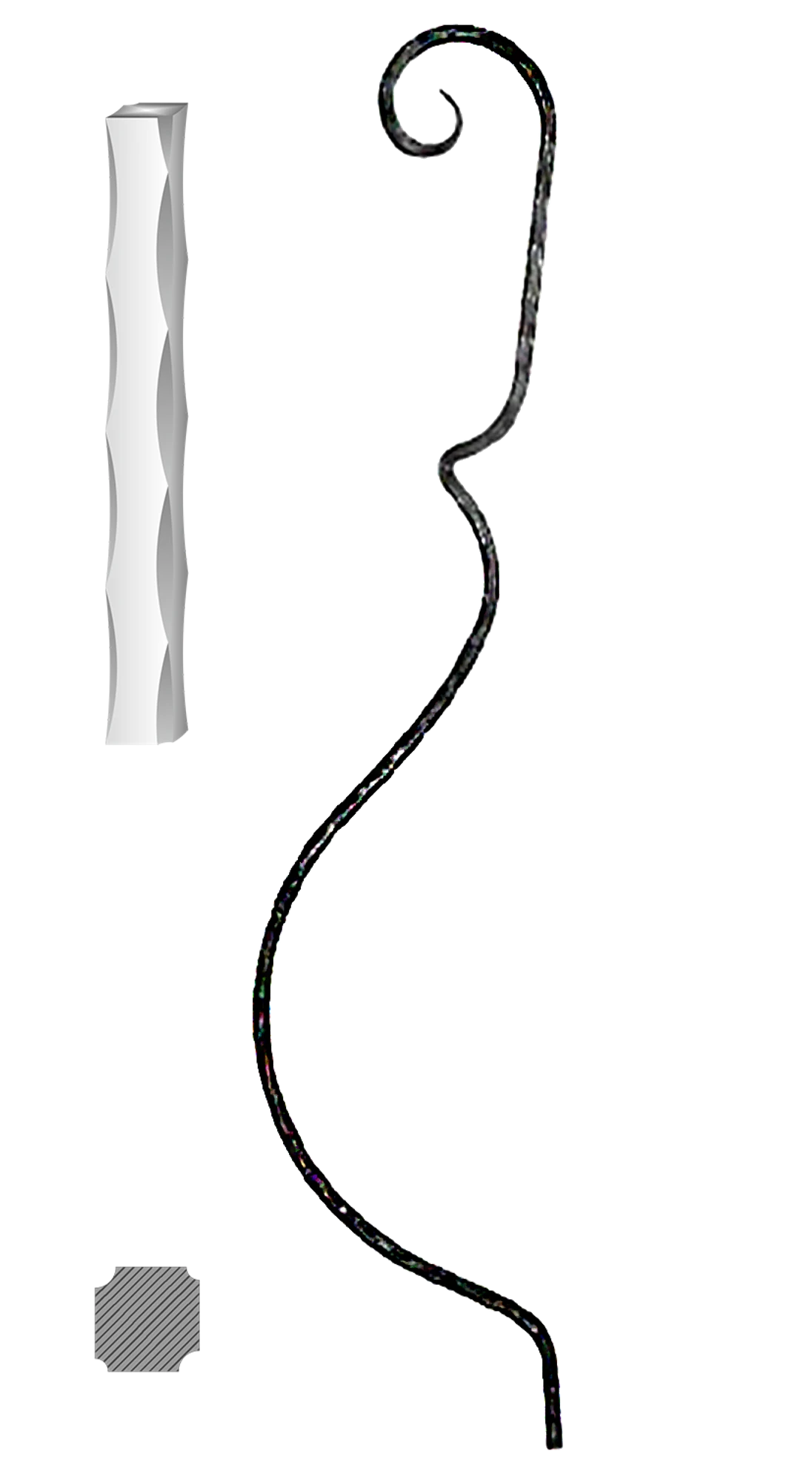 Tyč 12 x 12 mm, 1000 x 210 mm