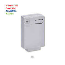 900RX4K prijímač interný 4-kanálový, pevný aj plávajúci kód