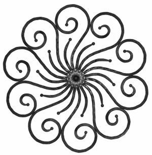 Kovářský ornament 725mm, 12 x 12 mm,válcovaná ocel - slide 1