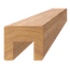 Dřevěný profil 45 x 40 x 3000 mm (24 x 22 mm), broušený dub