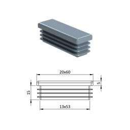 Krytka plastová 20 x 60 mm