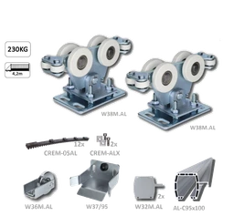 Samonos do 230 kg/4,2 m, profil 95 x 100 x 11 mm, hliník