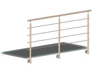 Dřevěný sloup, boční kotvení, 4řadový, průchozí, vnitřní - slide 1