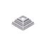 Krytka plechová 44 x 44 x 20 mm, diera 14 x 14 mm, výlisok
