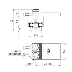 Ložiskový záves ø 50 mm, M10 x 25 mm - slide 1