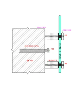 Kotvící deska L = 155 mm, broušená nerez AISI 304 - slide 2