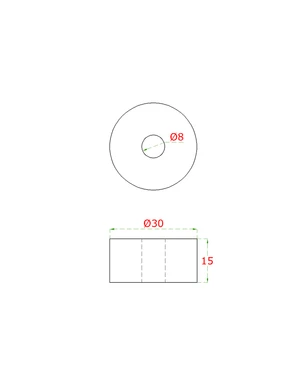 Přechod na vymezení vzdálenosti, ø 30 mm, AISI 304 - slide 1