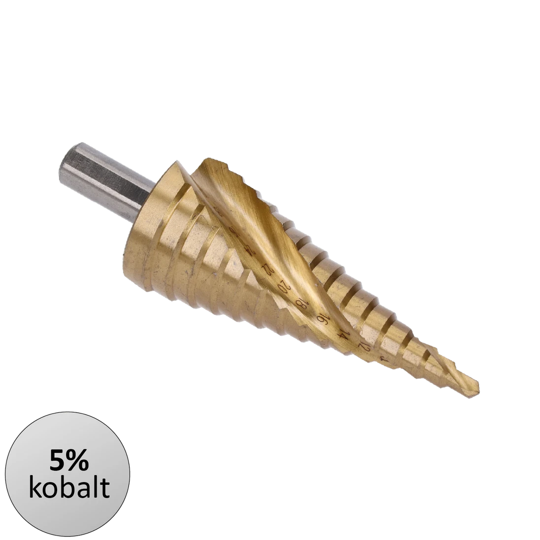 Stupňovitý kužeľový vrták HSS M35 TiN 4-32 mm