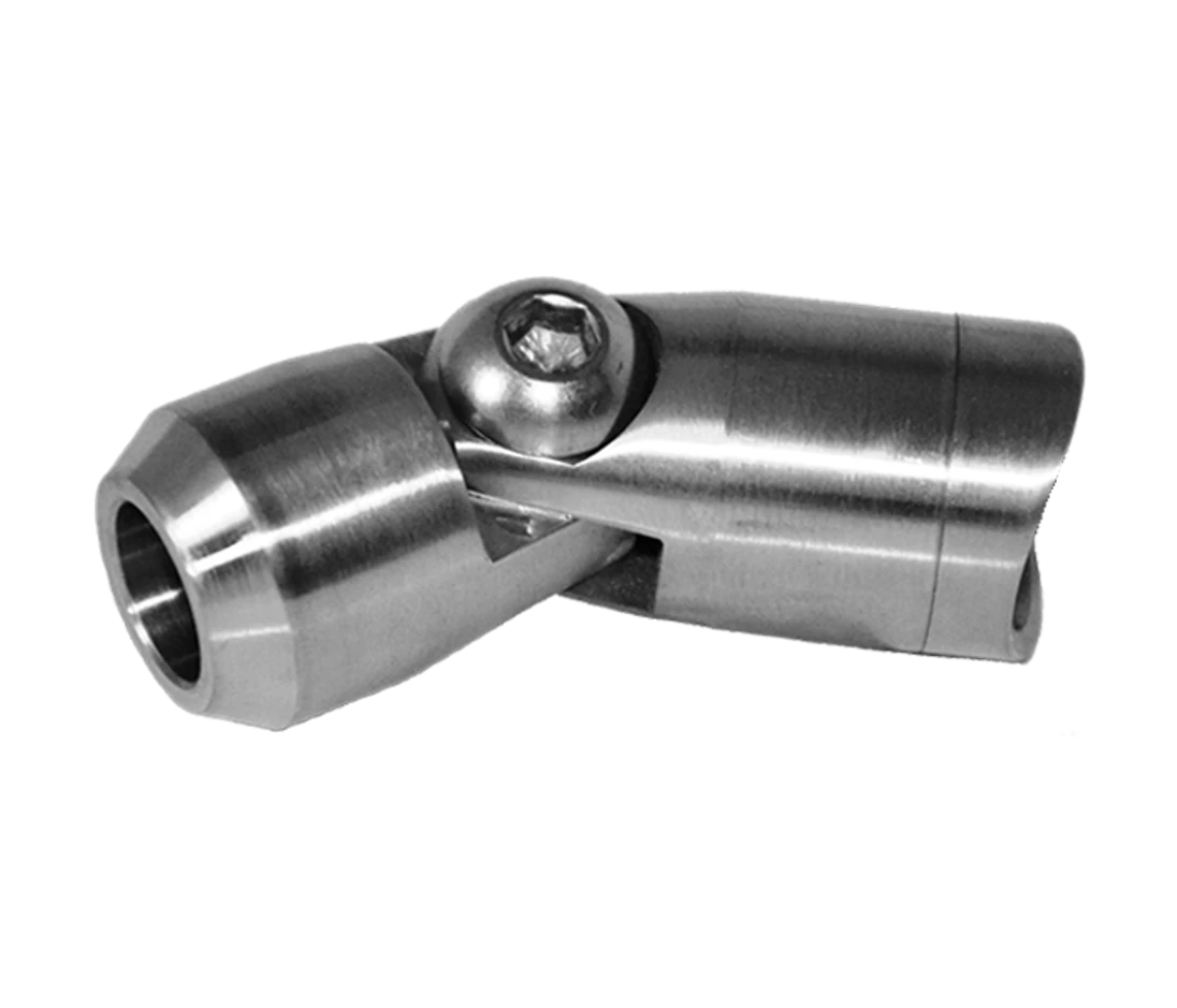 Držiak tyče ø 12 mm s kĺbom na trubku ø 42,4 mm, AISI 304