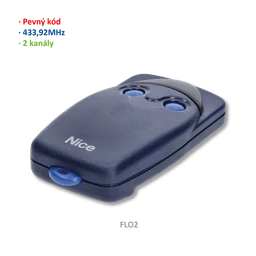 Vysílač 2kanálový, 433MHz, pevný kód, černý