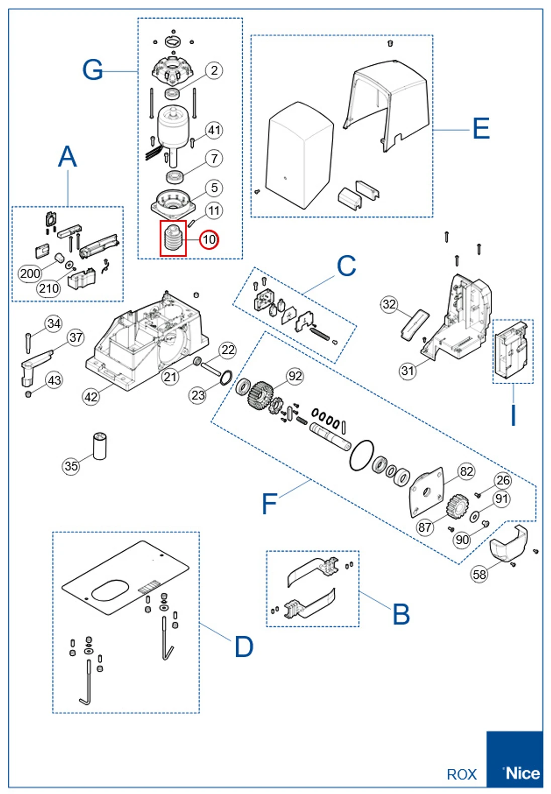 PD0710A0000 Pastorok Z=15 M4 pre mnoho NICE pohonov