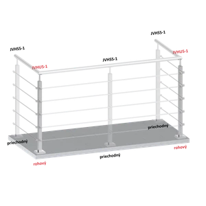 Nerezový stĺp, vrchné kotvenie, 5-radový rohový - slide 1
