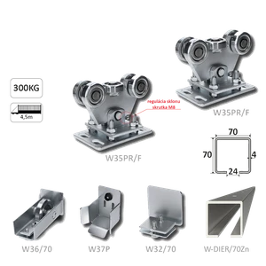 Samonos do 300 kg/4,5 m, profil s otvory 70 x 70 x 4 mm, Zn - slide 0