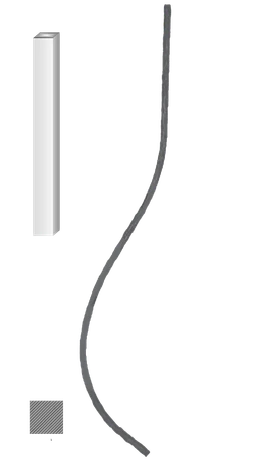 Tyč 12 x 12 mm, 900 x 170 mm