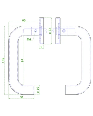 DOPRODEJ! Klika nerezová bez spodní rozety, broušená AISI304 - slide 2