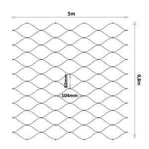 Čierna lanková sieť, 0,8 x 5 m, oko 60 x 104 mm, ø 2 mm, AISI 304 - slide 0