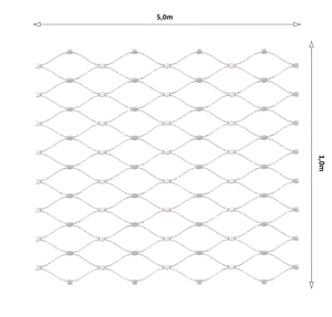 Lanková sieť, 1 x 5 m, oko 50 x 50 mm, ø 2mm, AISI 316 - slide 0