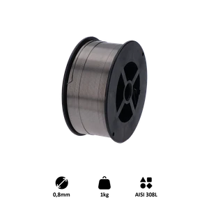 Zvárací drôt, AISI 308L, 0,8 mm, 1 kg, MIG-MAG nerez - slide 0