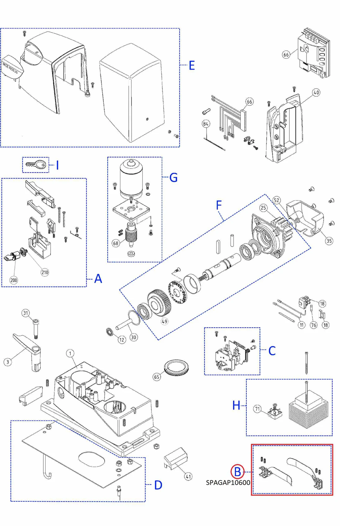 SPGAP10600 Mechanické dorazy pre NICE, pravý+ľavý