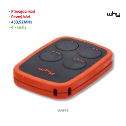 Vysielač 4-kanálový, 433 MHz, pevný/plávajúci kód