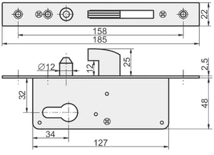 Profil 60 x 40 x 1,5 x 2000 mm so zámkom, bez zapustenia - slide 3