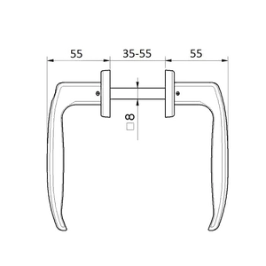 Kľučka Al, na profil 35 - 55 mm, čierna - slide 2