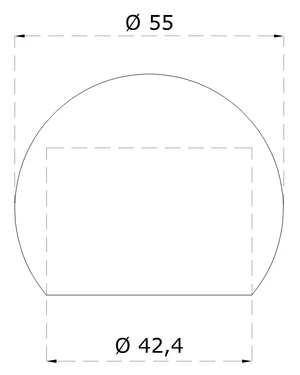 Ukončenie na trubku ø 42,4 mm, brúsená nerez AISI 304 - slide 1
