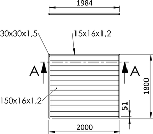 Plotové pole, hliníkové (U profil), šířkově nastavitelné, 2000 x 1800 mm - slide 1