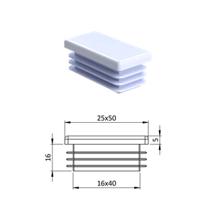 Krytka plastová 25 x 50 mm - slide 0