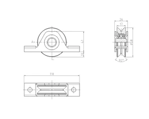 Vodiace koliesko ø 60 mm pre zapustenie do jokla, V profil - slide 1