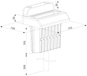 Stredový spodný doraz s odtokom vody pre rígeľ SUBY - slide 1