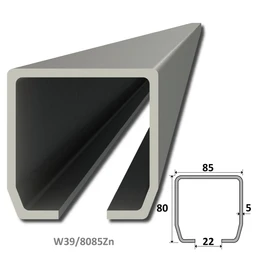 C profil 80x85x5mm pozinkovaný, v délkách 1-6m