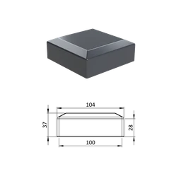 Vonkajšia krytka 100 x 100 mm, plastová PE, antracit