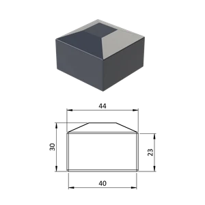 Vonkajšia krytka 40 x 40 mm, plastová PE, antracit - slide 0
