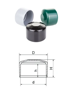 Okrúhle krytky na plotové stĺpky,  materiál polyetylén