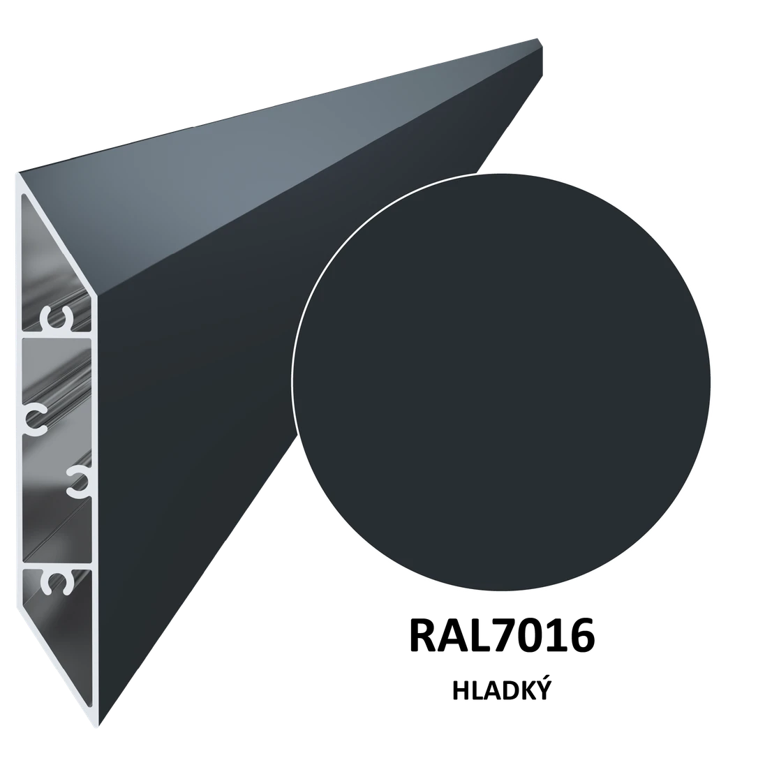 Profil 108x16mm, L-6000mm, práškový lak, antracit RAL7016