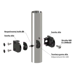 Svorka skla na trubku ø 42,4 mm, AISI 304, PVD – černá - slide 2