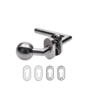 Kľučka (P) + Guľa (otočná), vrátane rozety, brúsená AISI 304 - slide 0