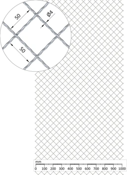 Rebierkové pletené sito - Diamant, 1000 x 2000 mm, AISI 304