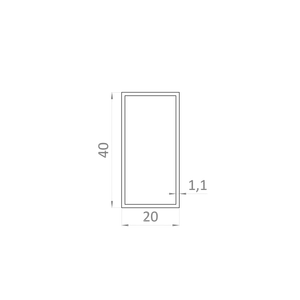 Al jokel 40 x 20 x 1,1 x 6000 mm, bez povrchovej úpravy - slide 3