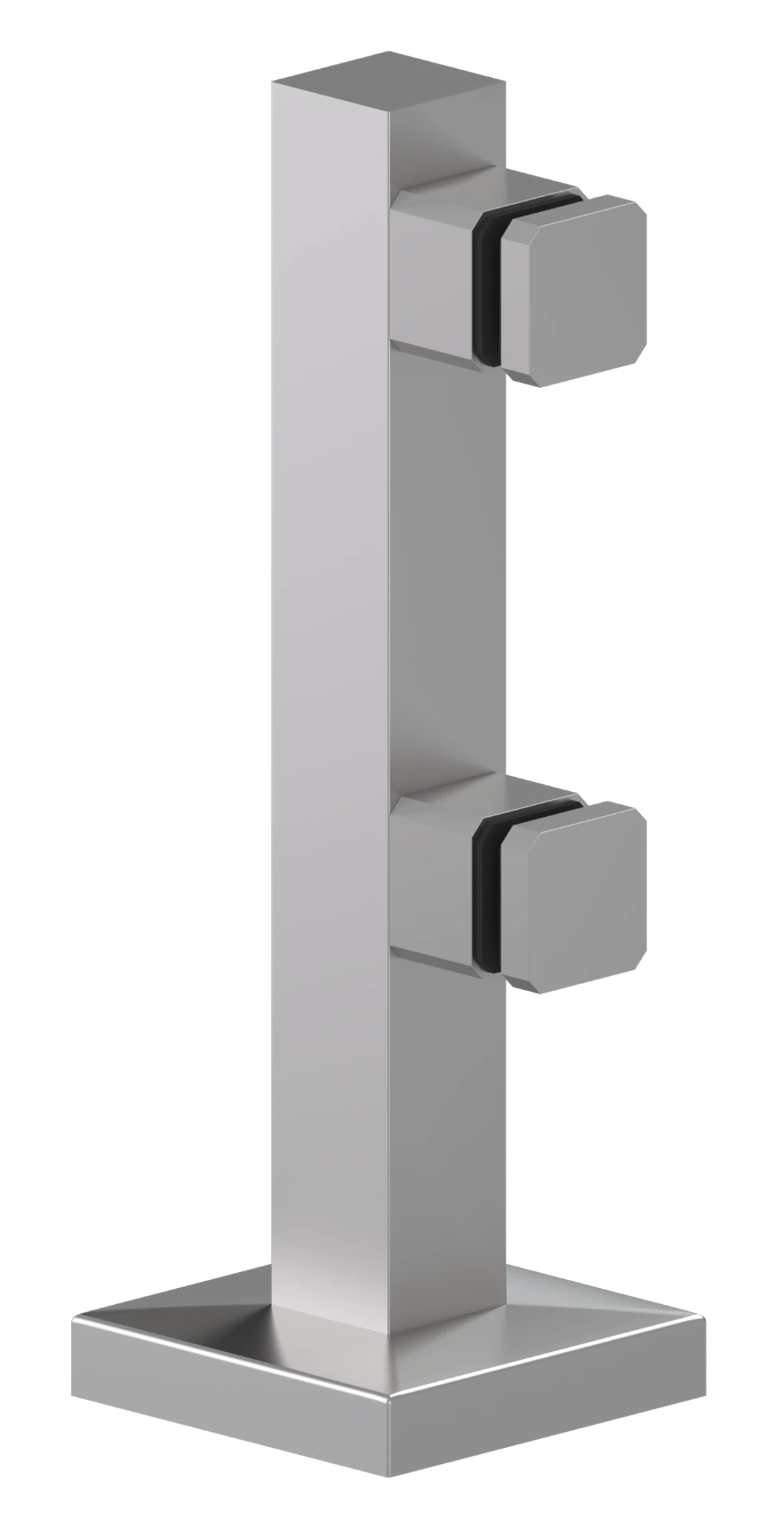 Nerezový stĺpik na sklo s dvomi svorkami ø 40 mm