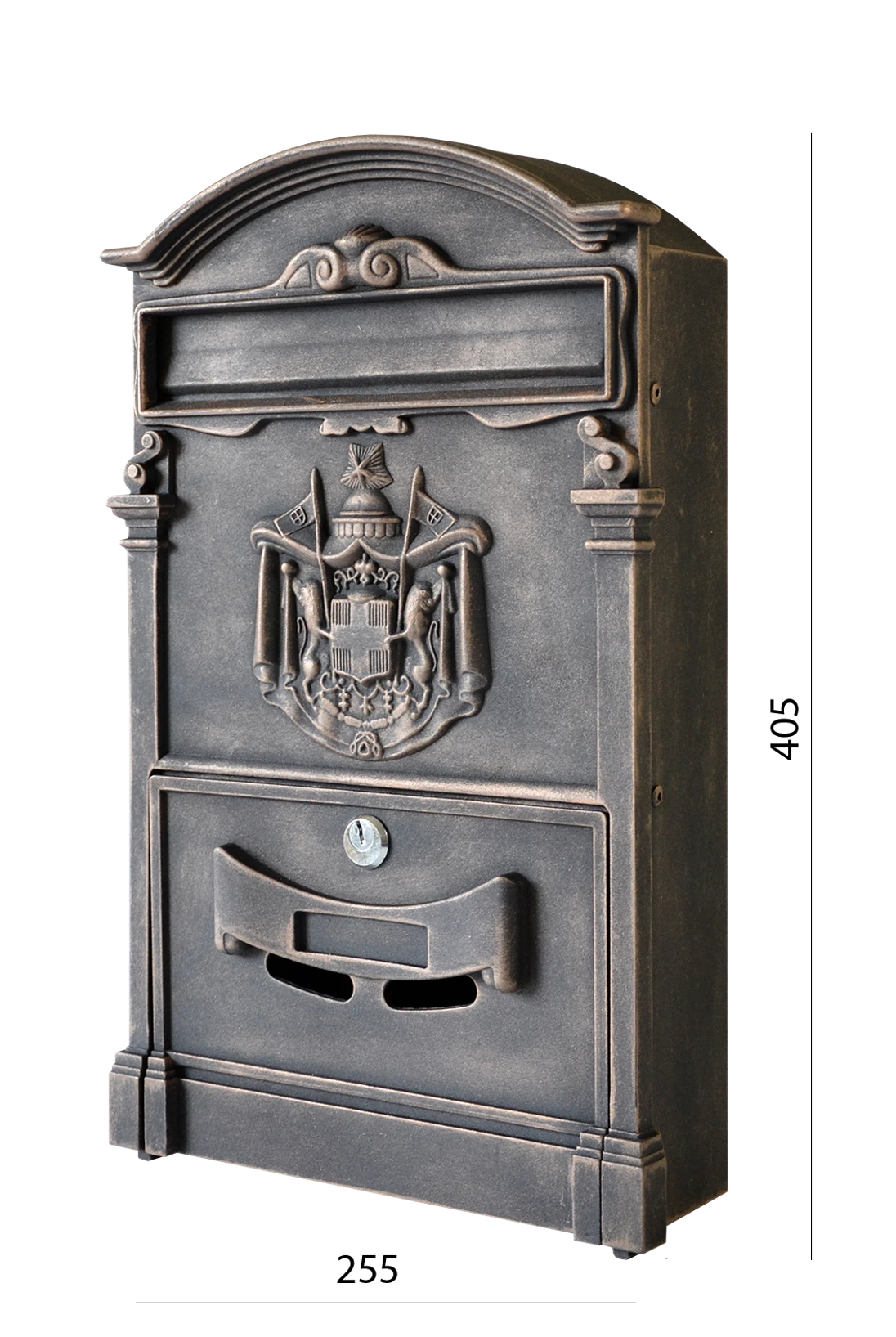 Schránka poštová, 255 x 405 x 90 mm, medená patina