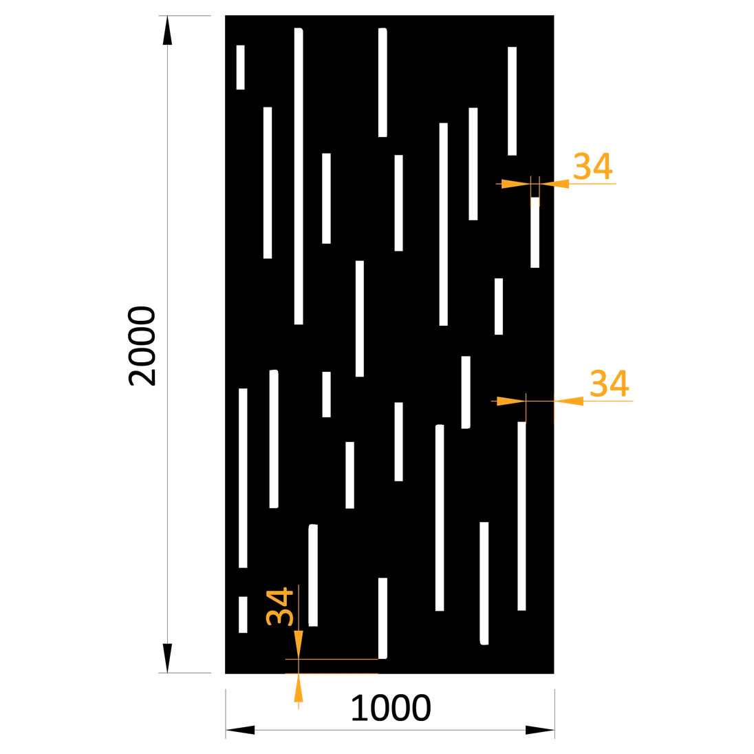 Plech vzor 8212, 1000 x 2000 x 2 mm, bez povrchovej úpravy