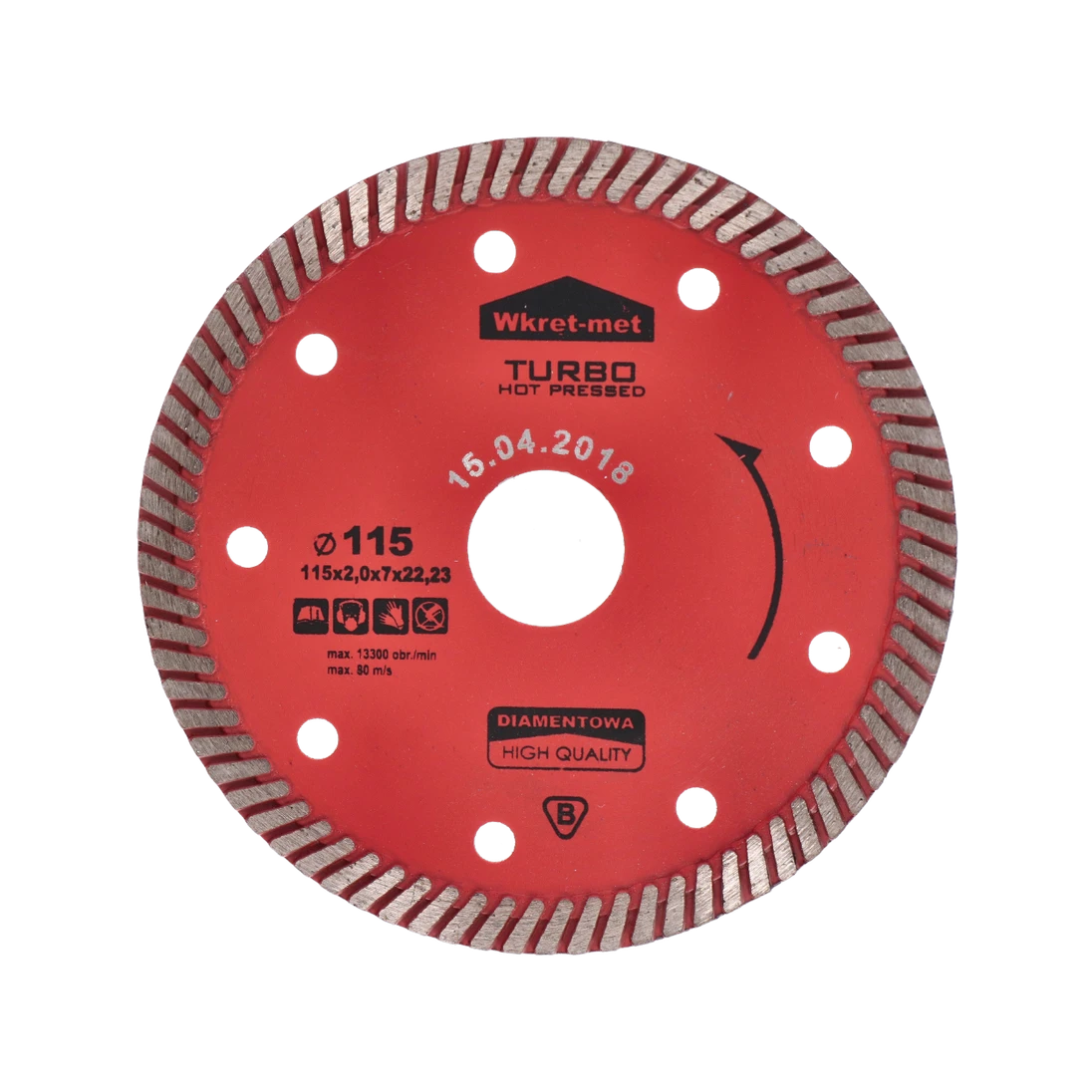 Turbo diamantový kotúč lisovaný za tepla 115 x 2,2 x 22 mm