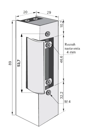 Elektrozámok s odblokovaním, 12 - 24 V AC/DC obojstranný - slide 1